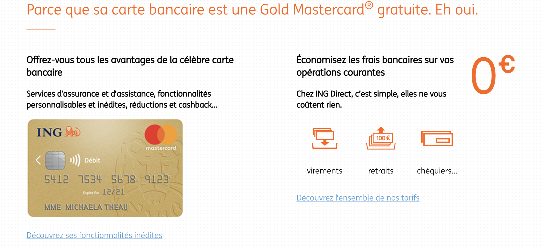 ING DIrect Carte bancaire - Wannawin